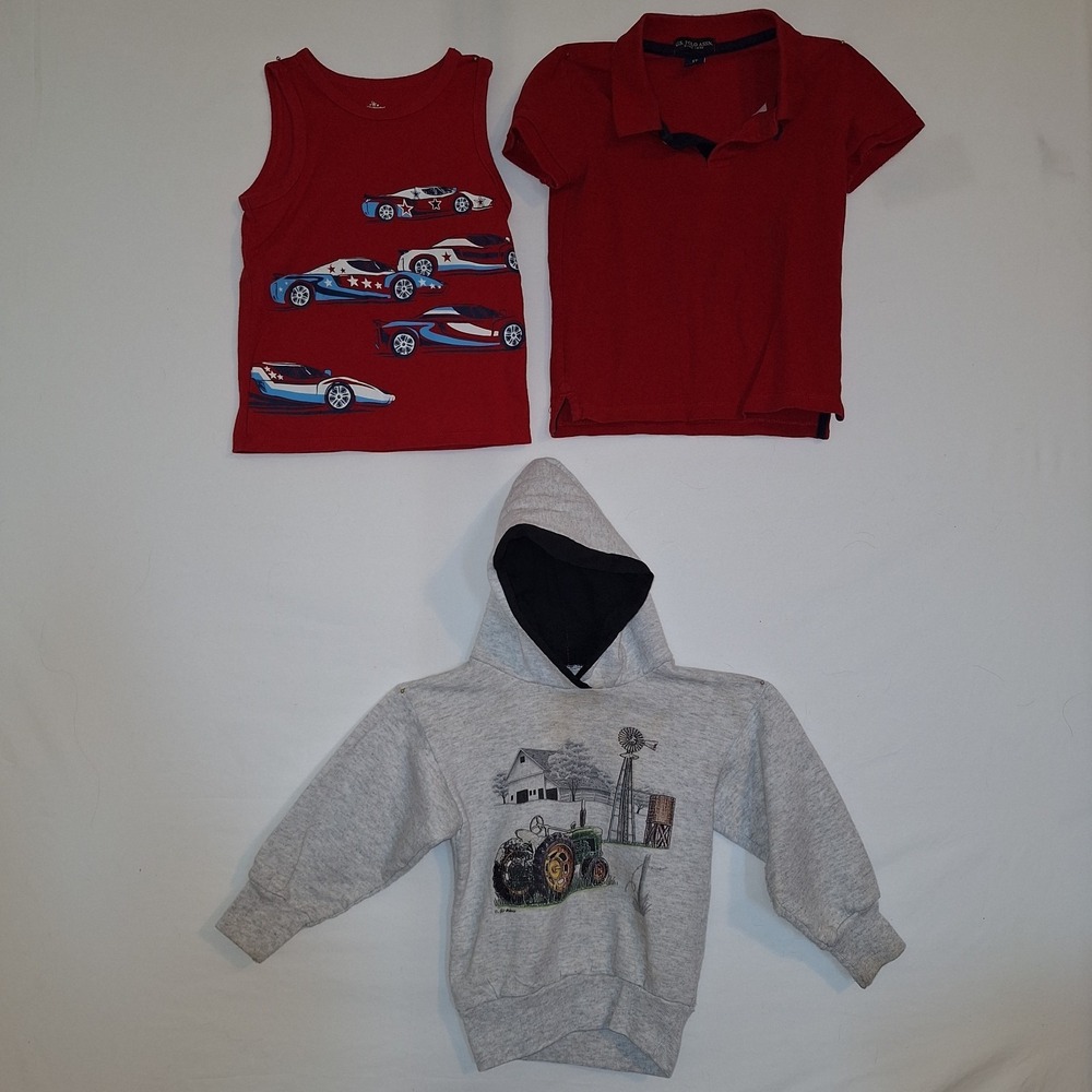 Lot Of 3 Boys Clothes Vintage Hanes Comfort U.S. Polo Assn. Celebrate! Patriotic